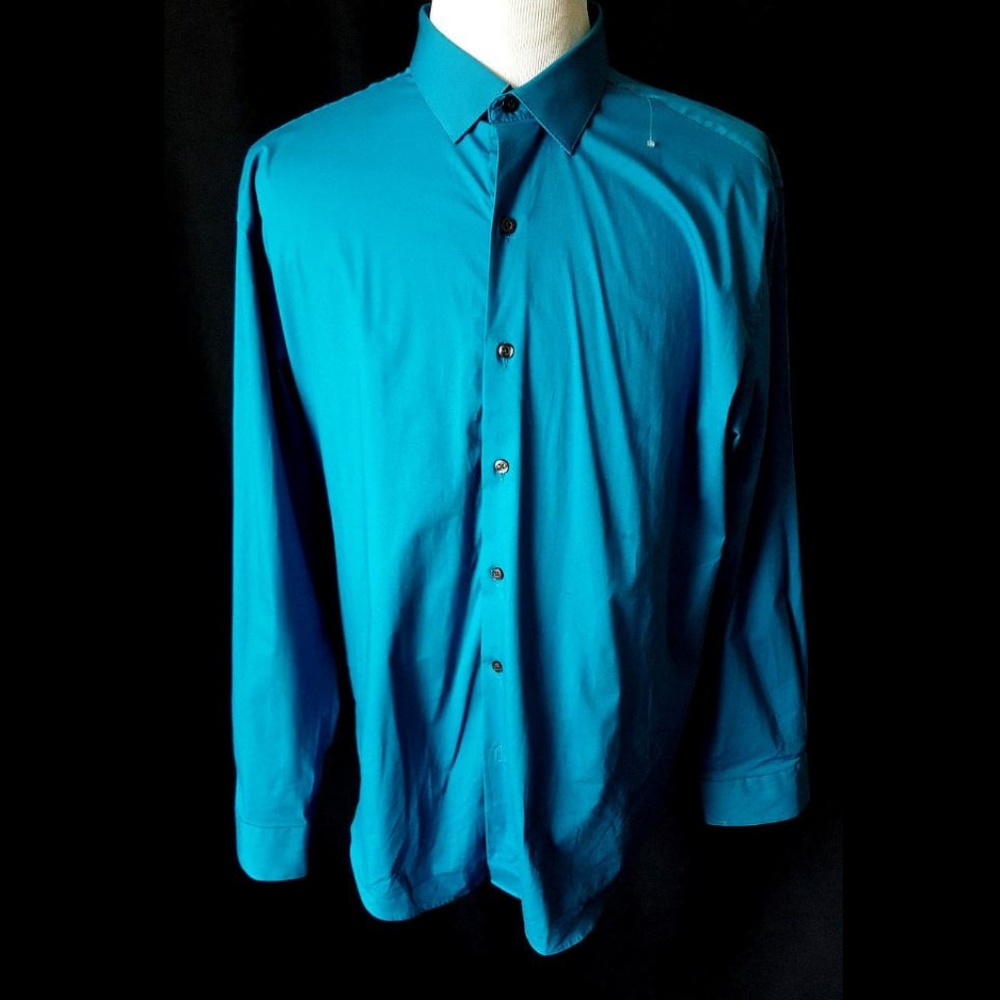 Blue Alfani button up Shirt Size 17-17.5 XL